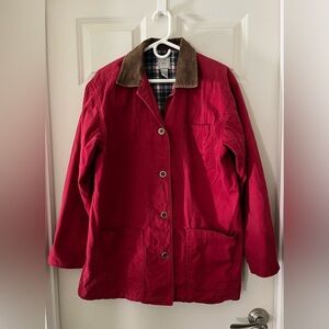 Vintage Boundary Waters Coat Jacket Corduroy collar & cuffs, flannel lined small